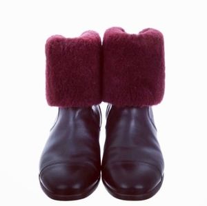 UGG Leather and Merlott Cuff Ankle Boots